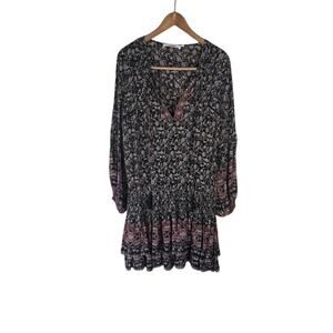 ASTR The‎ Label Stella Women's Dress Size Large Drop-Waist BOHO Mini Long Sleeve
